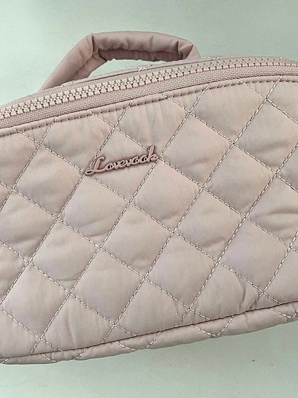 Loverock Quilted Cosmetic Bag in Pink NWT
